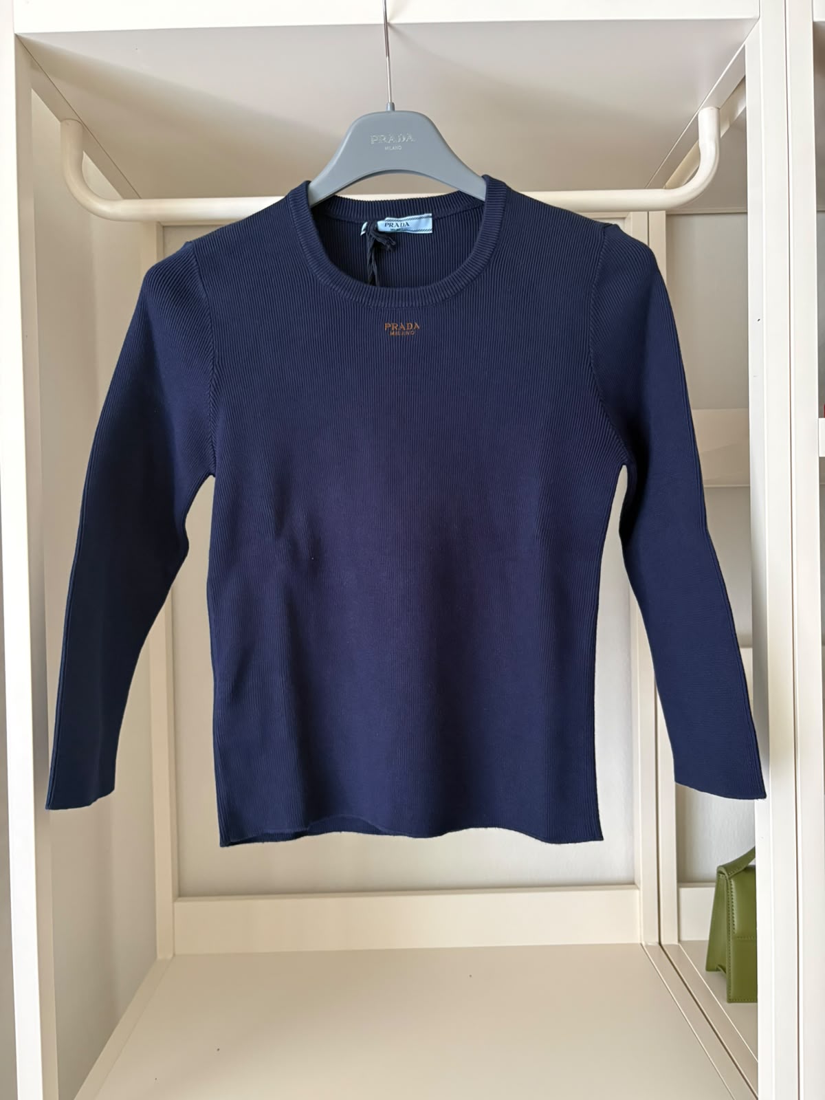 Prada Pullover in maglia a coste Blu Navy