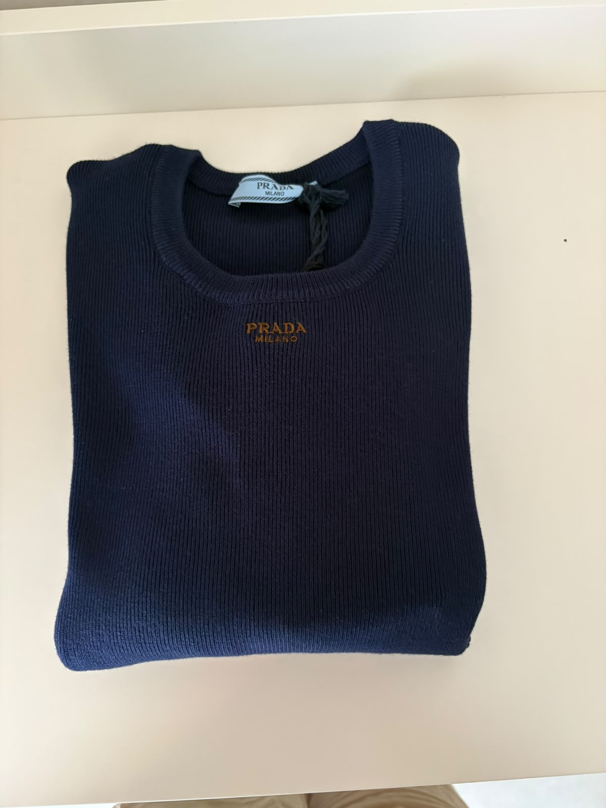 Prada Pullover in maglia a coste Blu Navy