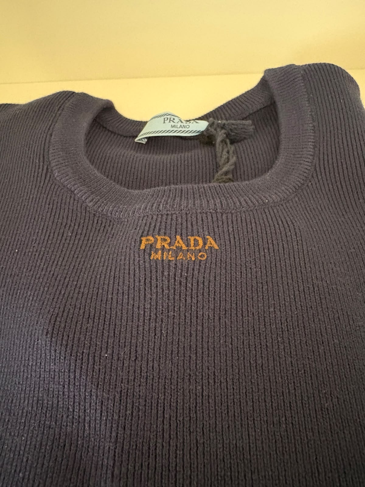 Prada Pullover in maglia a coste Blu Navy