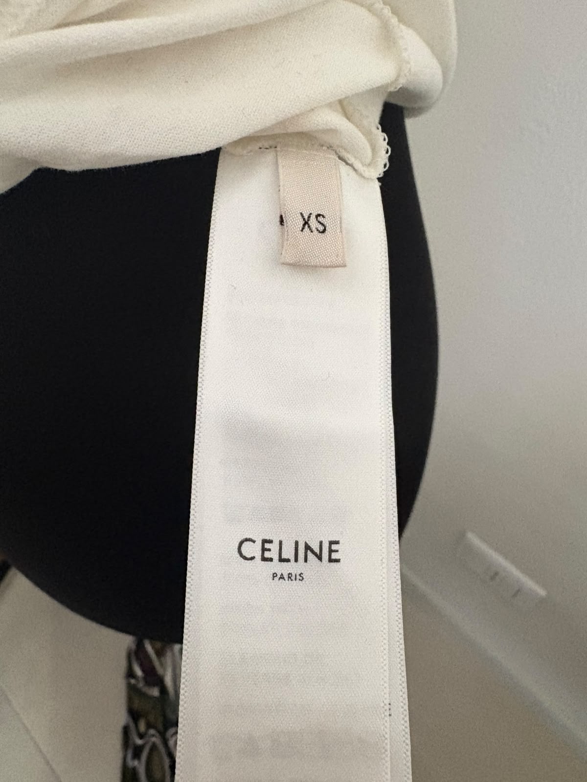 Celine T-shirt bianco e blu navy