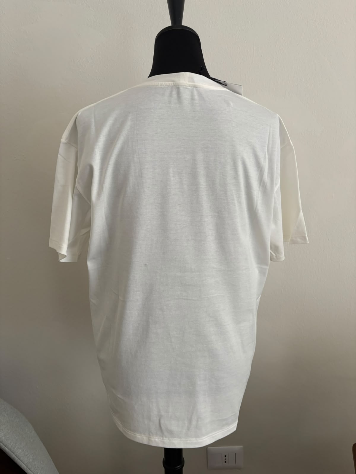 Celine T-shirt Bianca con Logo nero