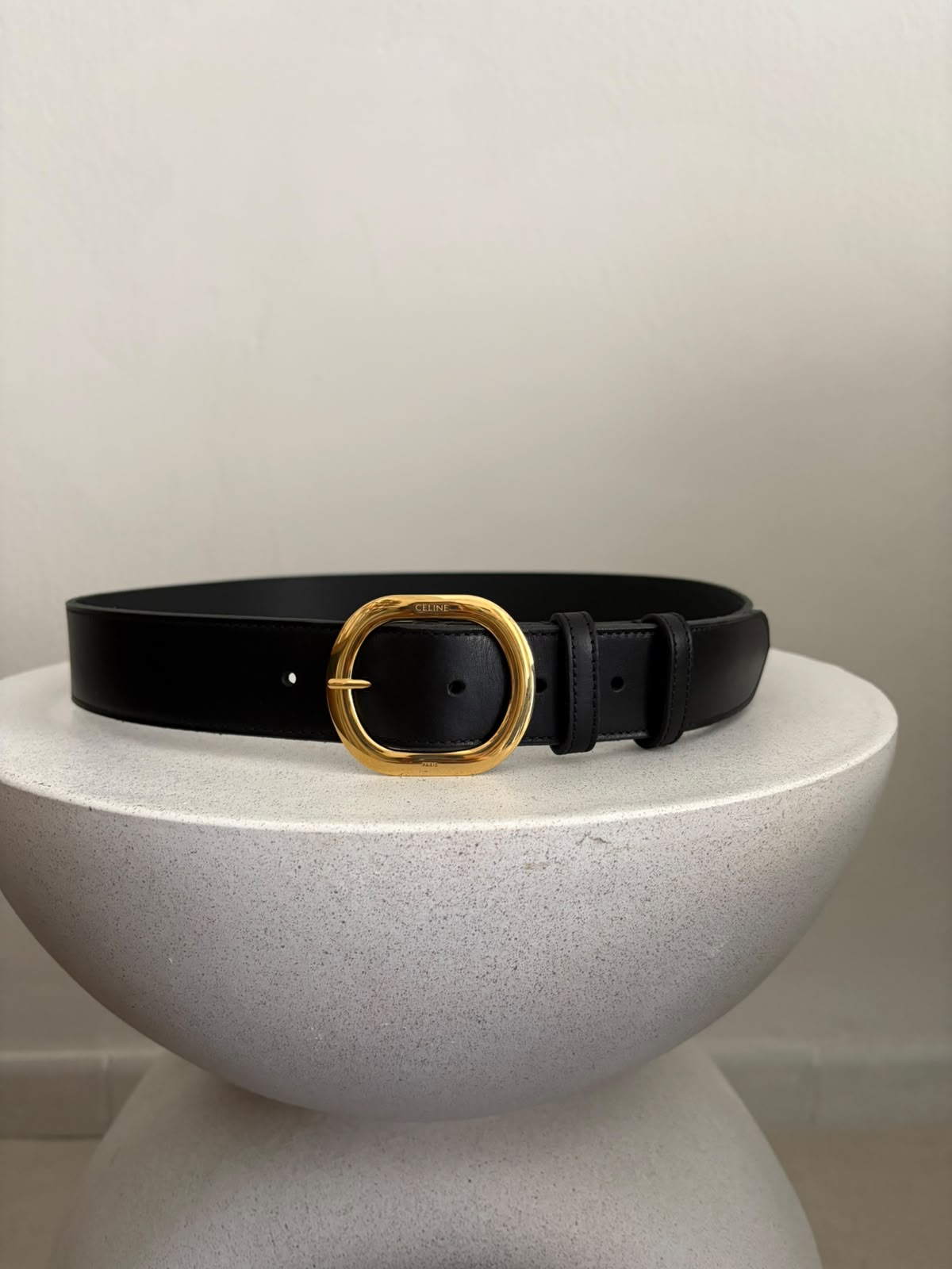 Celine Cintura in pelle nera