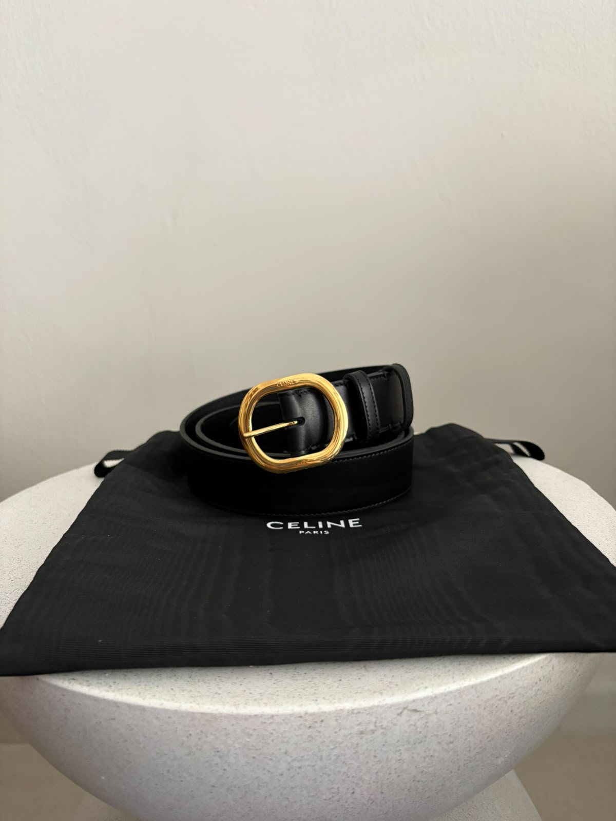 Celine Cintura in pelle nera
