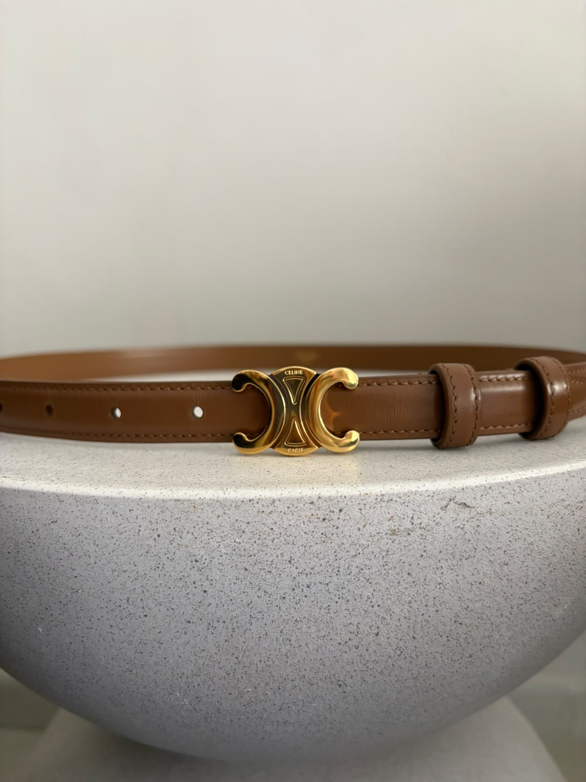 Celine cintura 25 mm in pelle Marrone