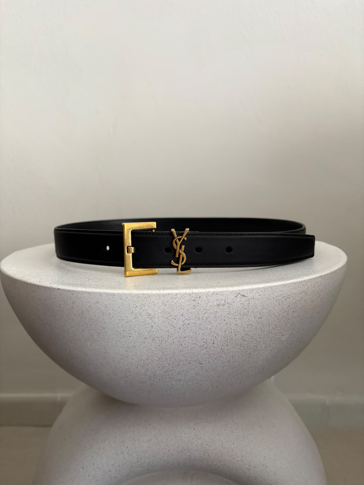Saint Laurent Cintura in pelle nera