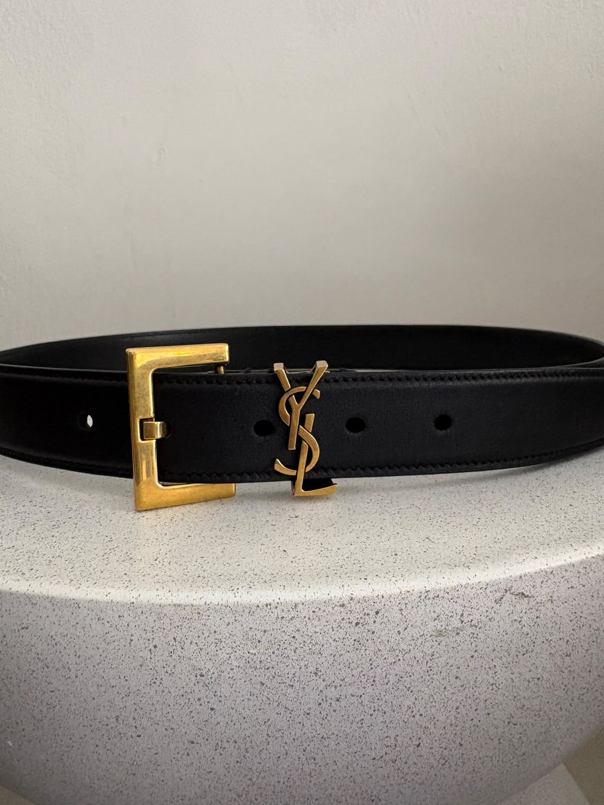 Saint Laurent Cintura in pelle nera