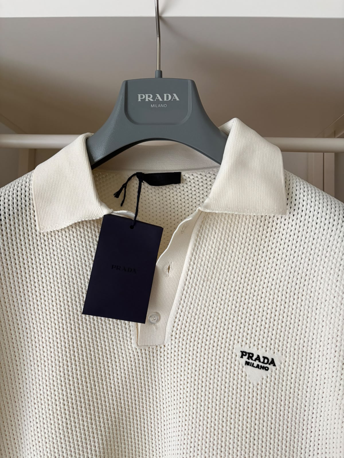 Prada polo in maglia - color avorio