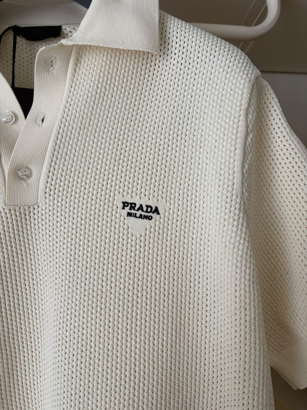 Prada polo in maglia - color avorio