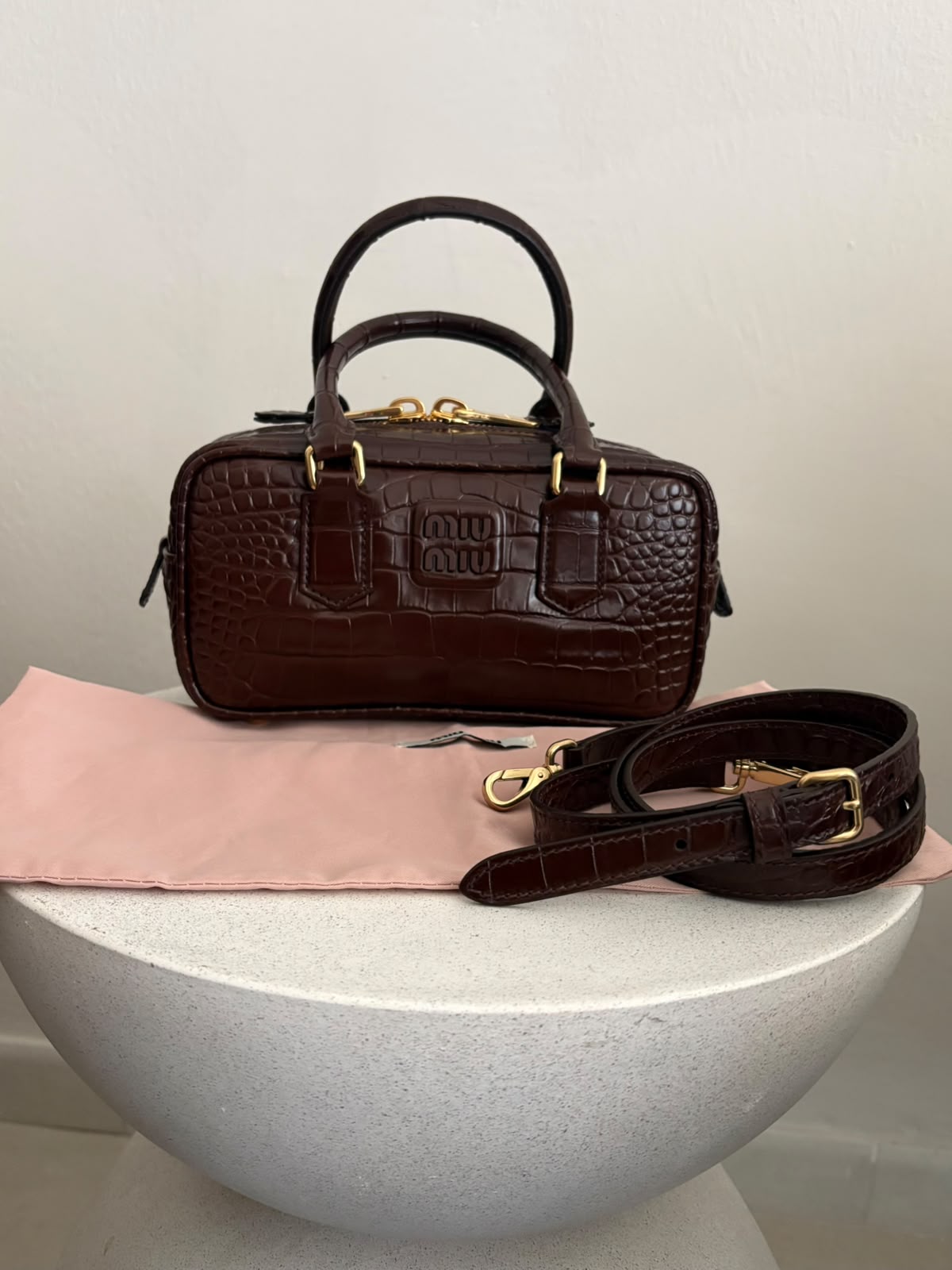 Miu Miu Arcadie marrone in cocco