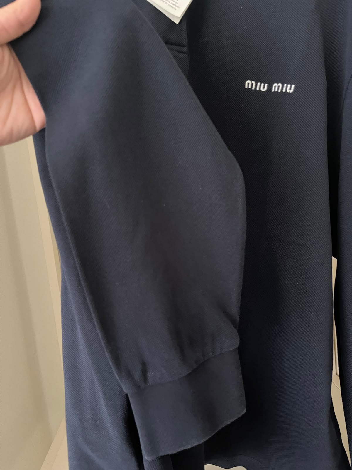Miu Miu polo a maniche lunghe in Blu Navy