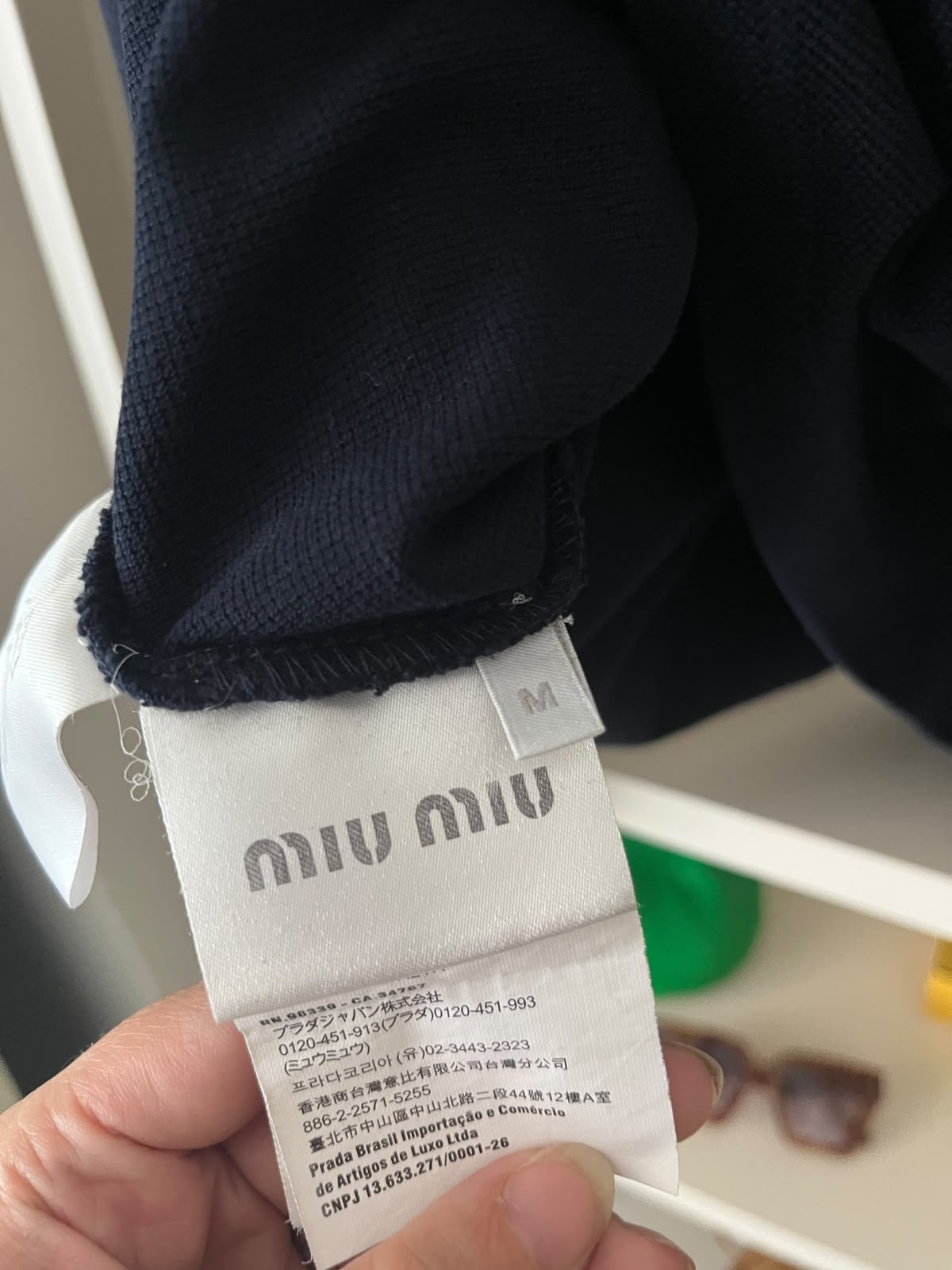 Miu Miu polo a maniche lunghe in Blu Navy