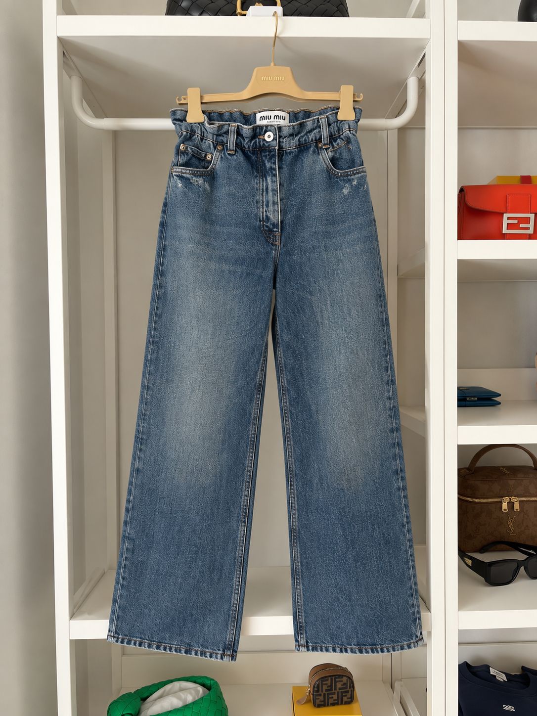 Miu Miu Jeans Wide Leg in Denim Blu