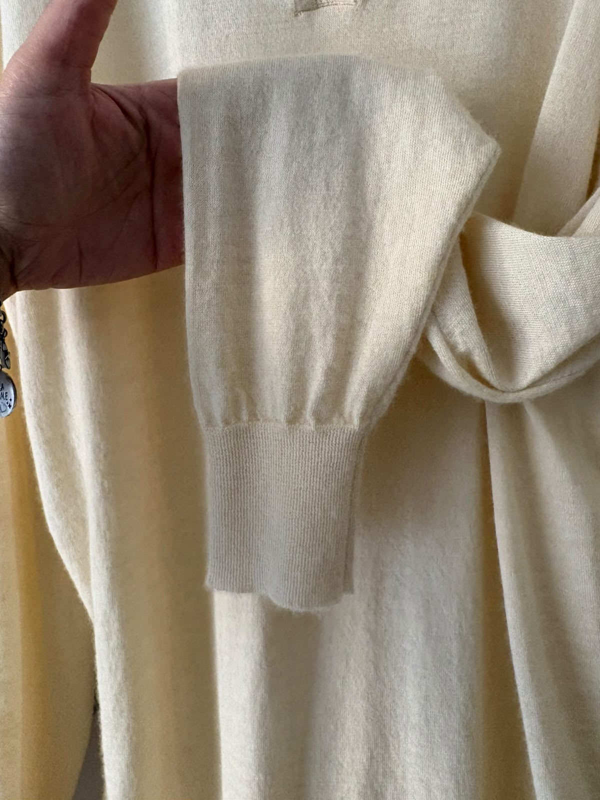 Miu Miu polo in maglia color avorio