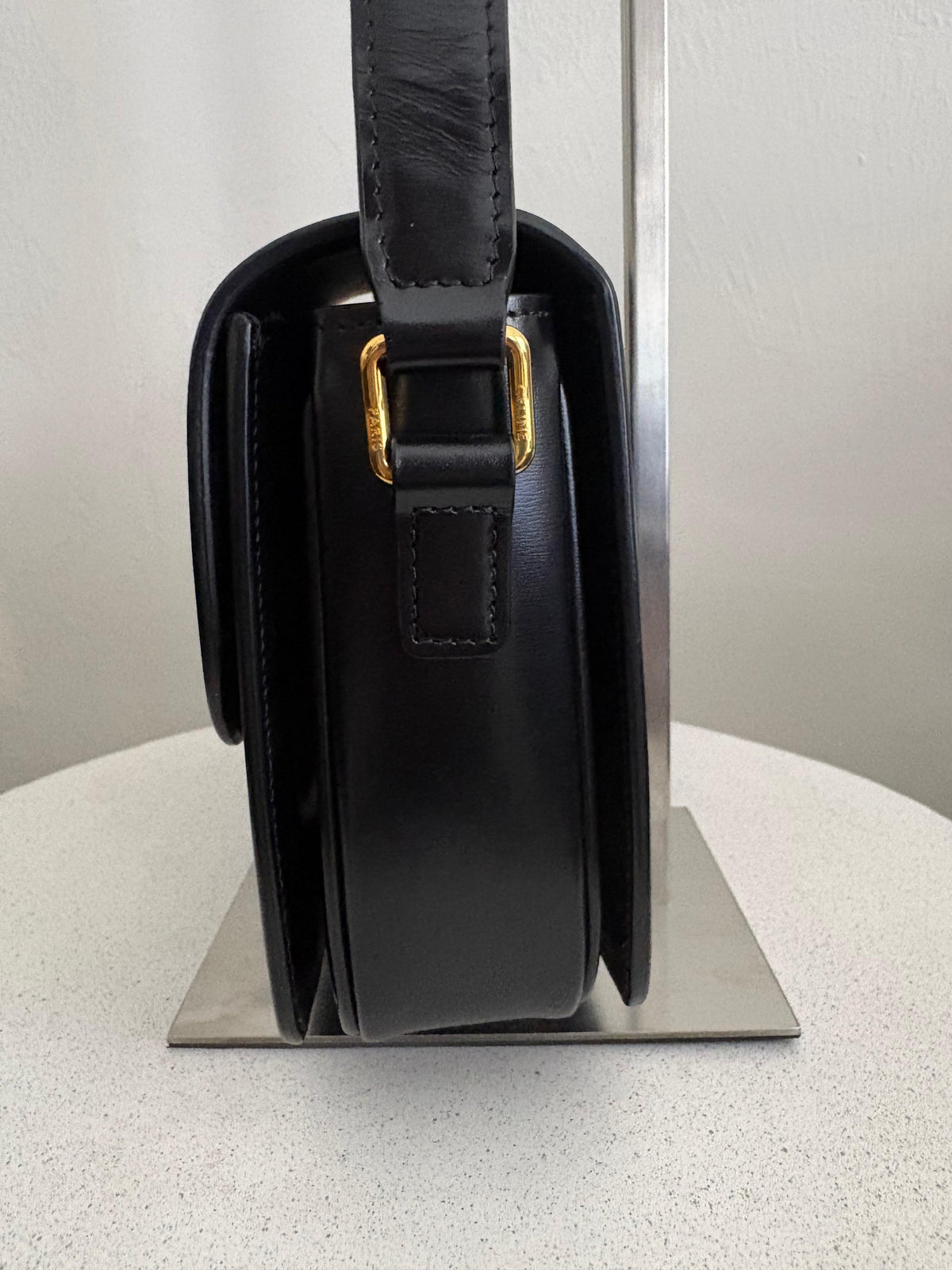 Celine Triomphe Classique Black in shiny calfskin