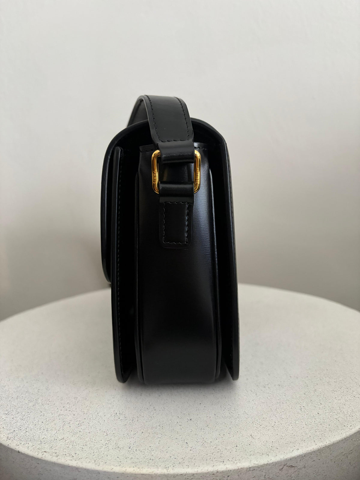 Celine Triomphe Classique Black in shiny calfskin