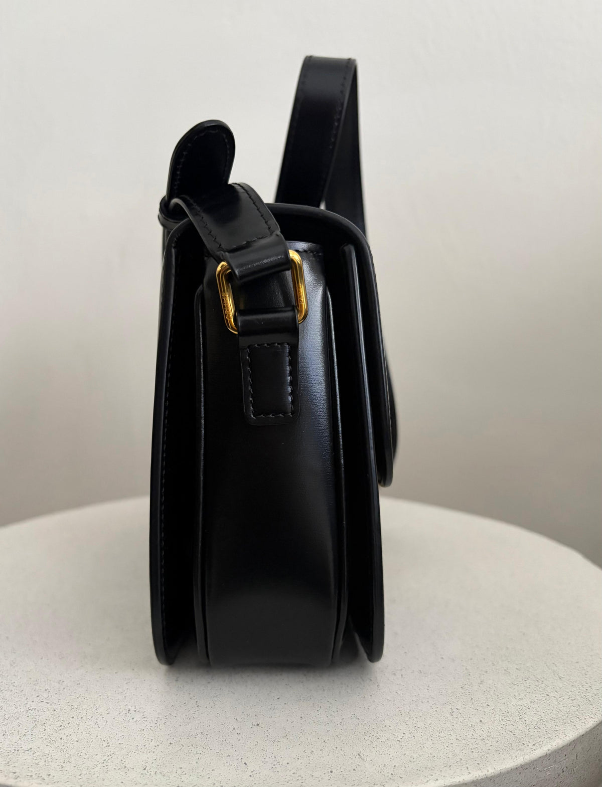 Celine Triomphe Classique Black in shiny calfskin