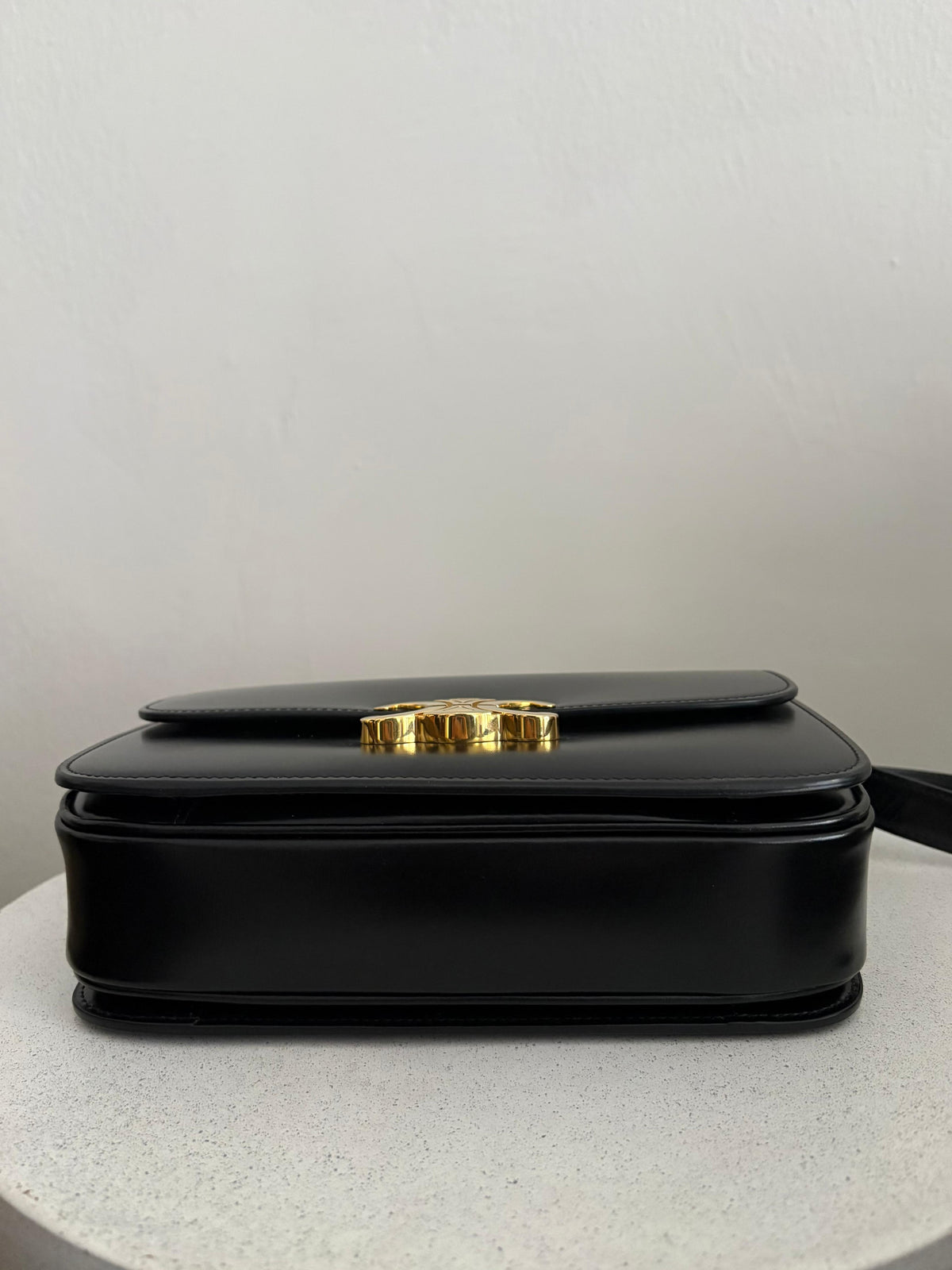 Celine Triomphe Classique Black in shiny calfskin