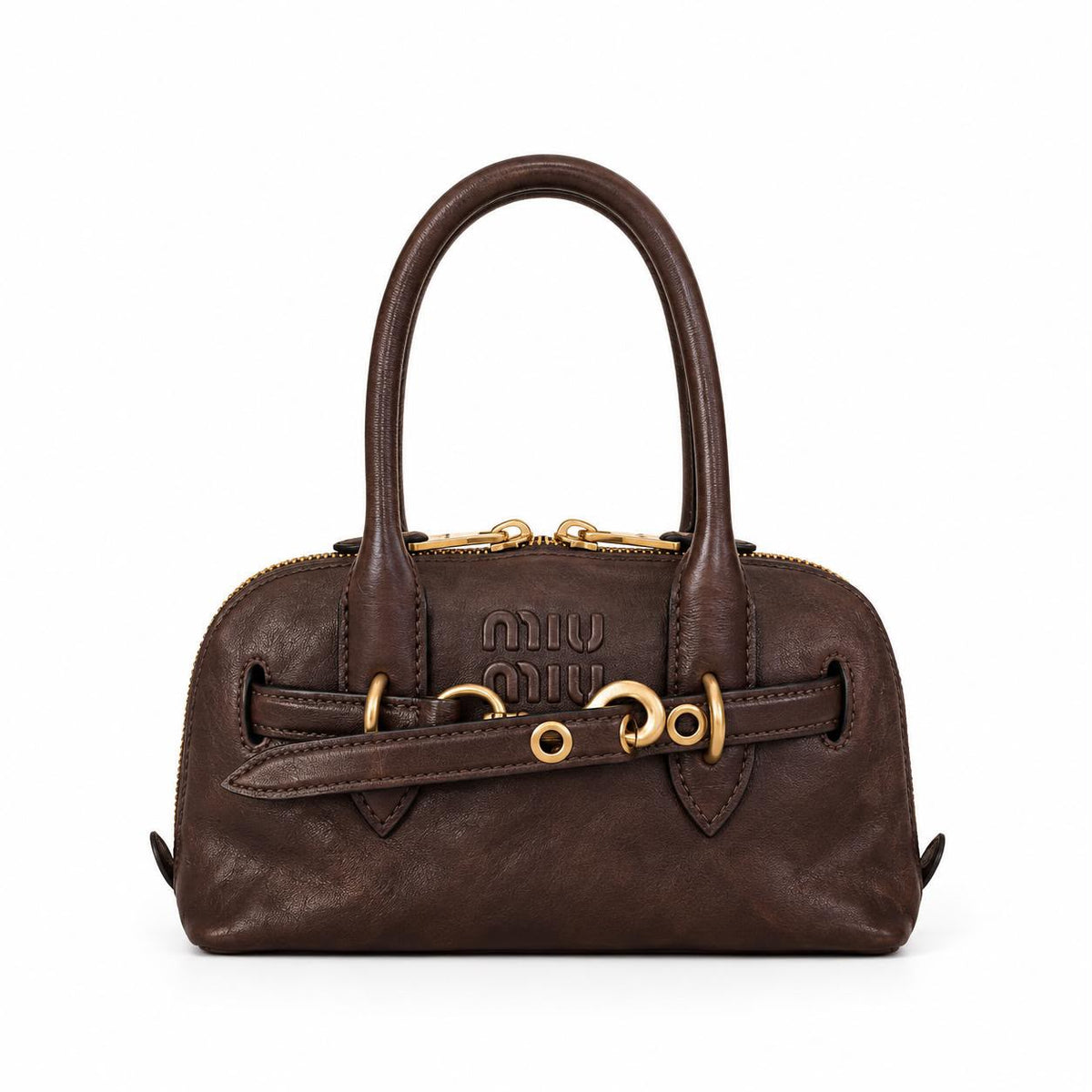 Miu Miu aventure in pelle marrone