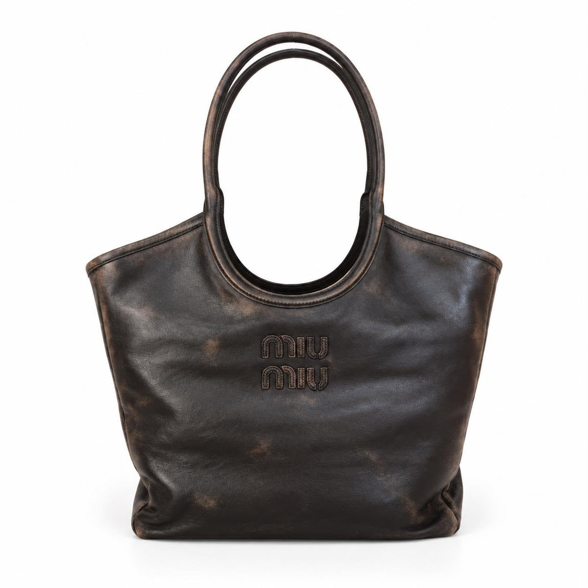 Miu Miu Tote Ivy in pelle marrone
