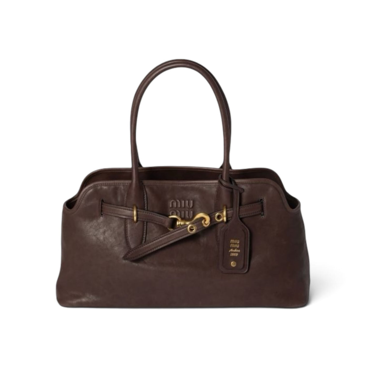 Miu Miu Aventure in pelle marrone scuro