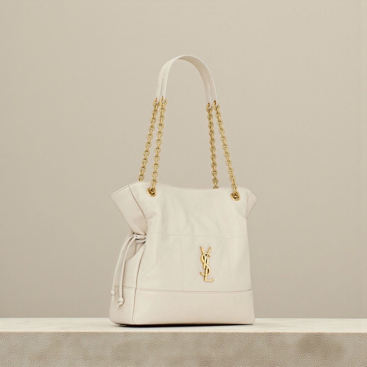 Saint Laurent Jamie Shopping Piccola - Pelle di Agnello Bianca