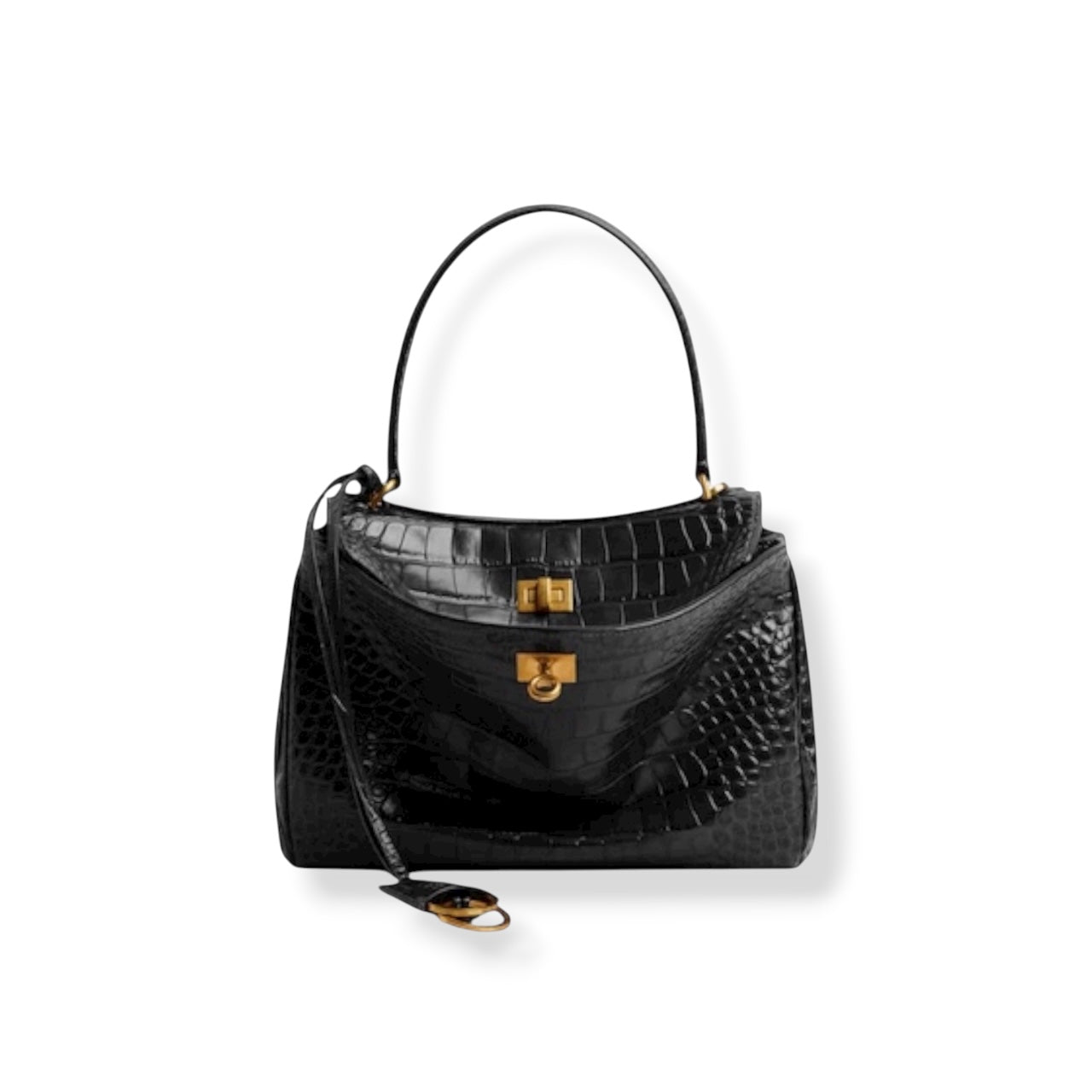 Balenciaga Borsa Rodeo Small Nera Coccodrillo