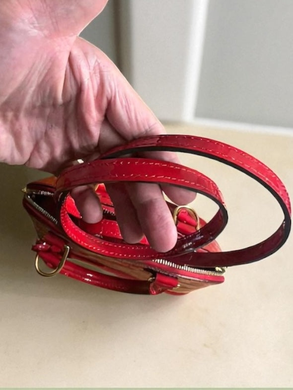 Louis Vuitton Alma BB Bag in Red Patent Leather - Small