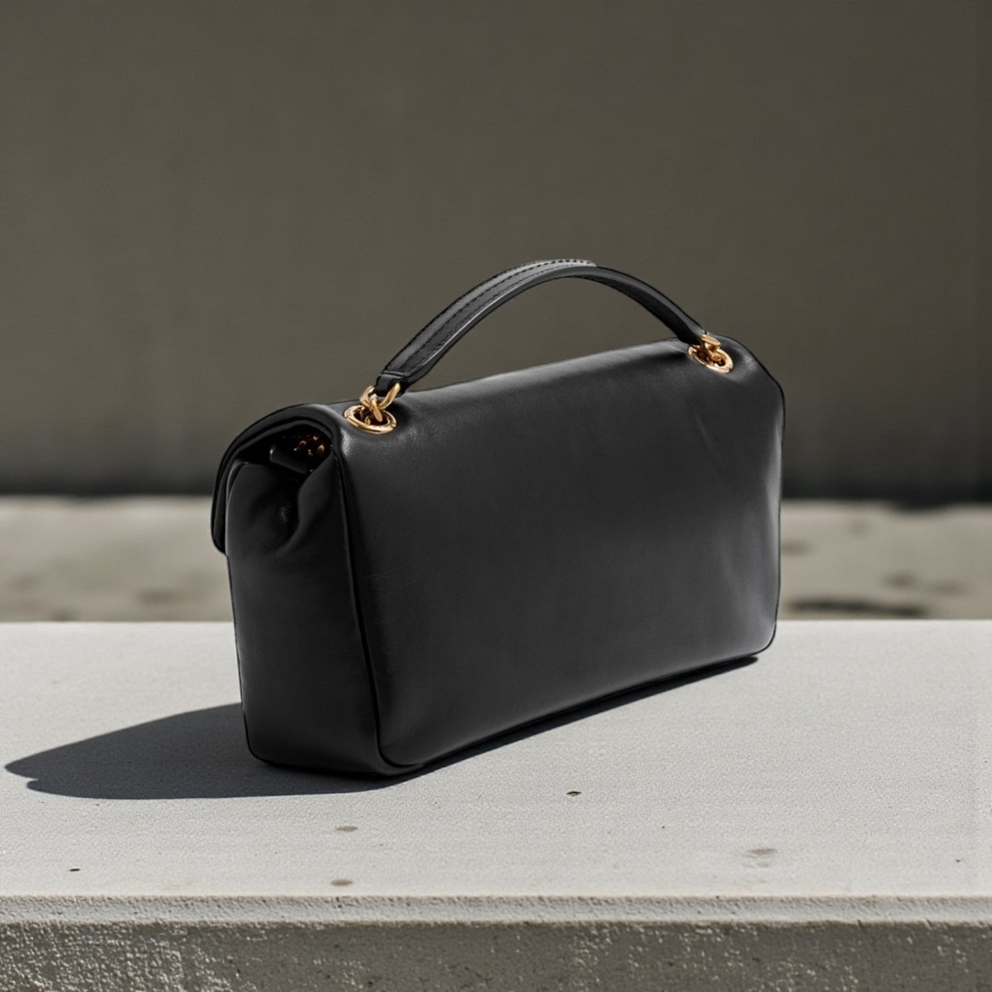 Saint Laurent Calypso Small in Plunged Lambskin Nera