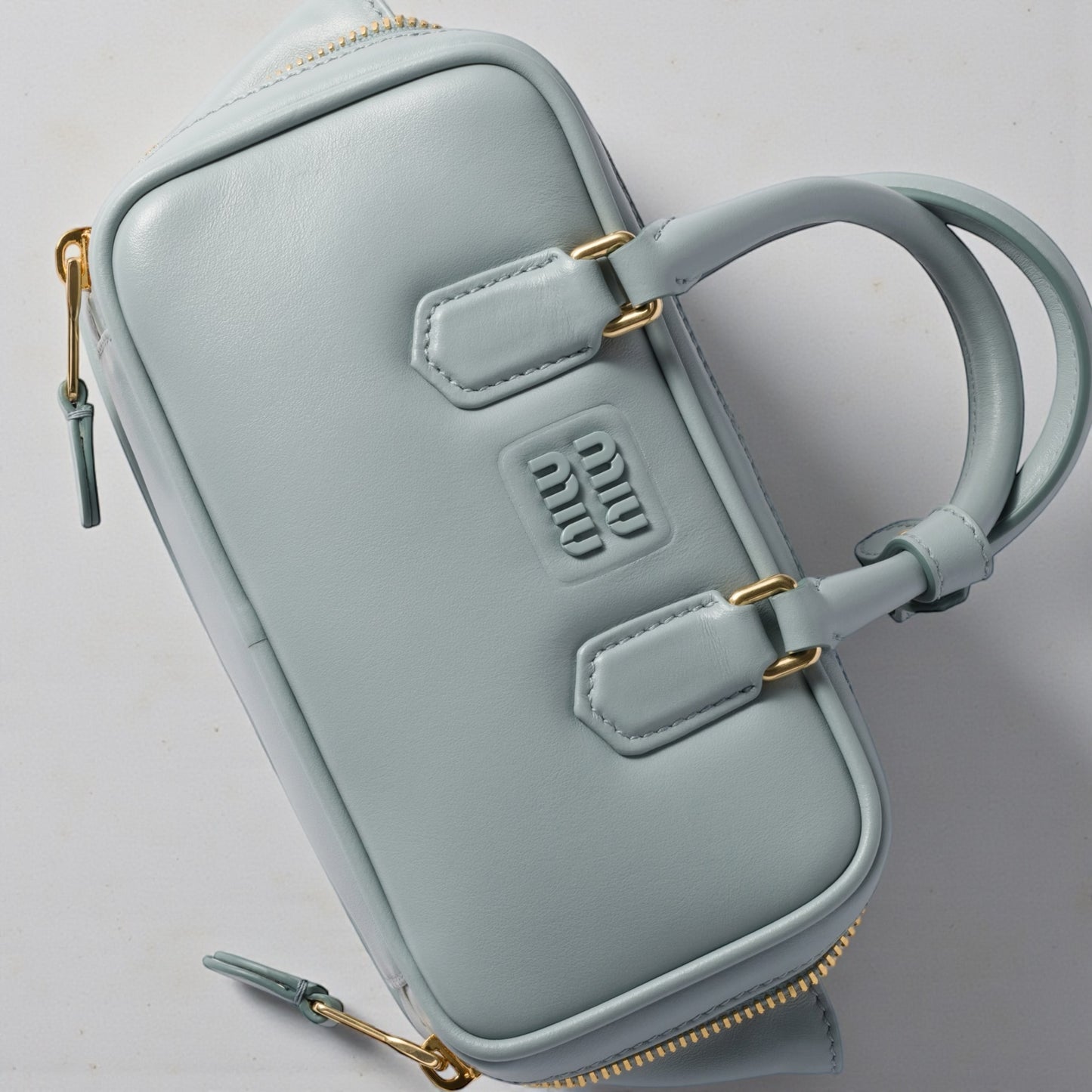 Miu Miu Arcadie Regular Bag in "Talco" Leather