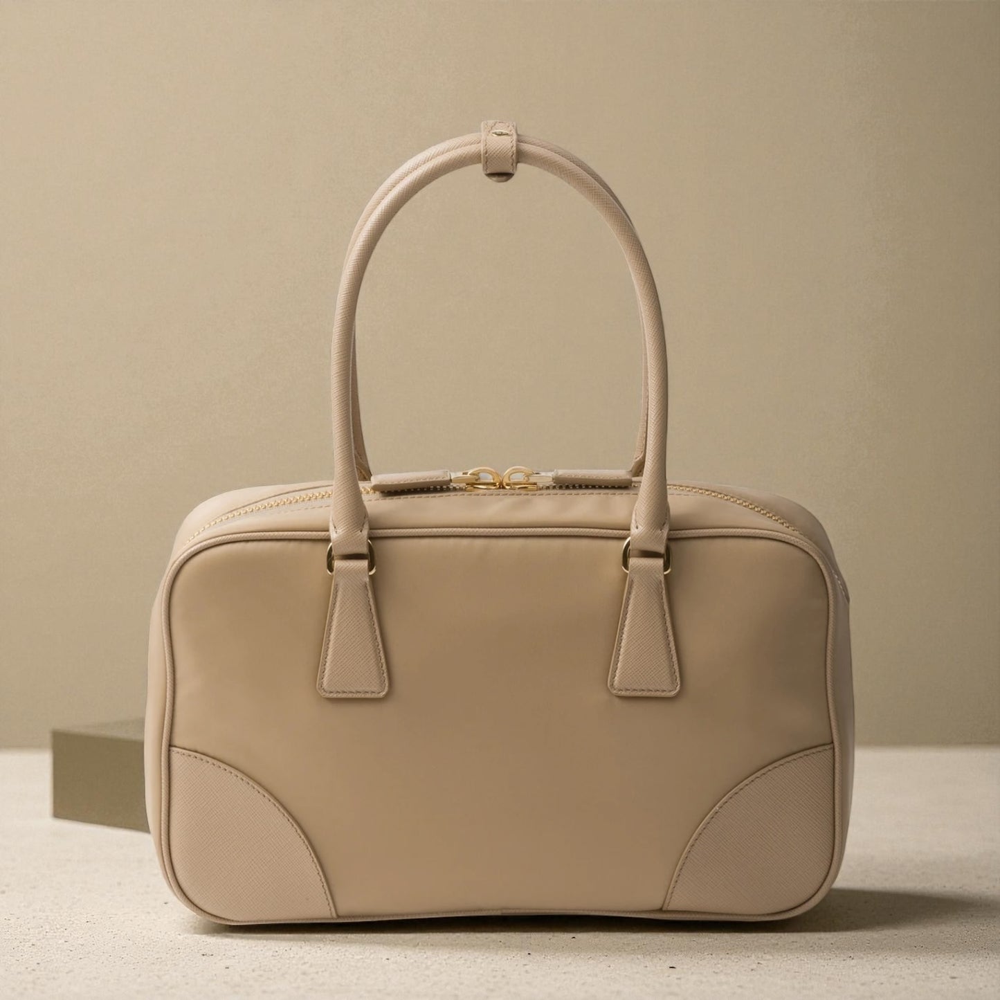 Prada Bauletto in Re-Nylon e Saffiano Medium Cammello