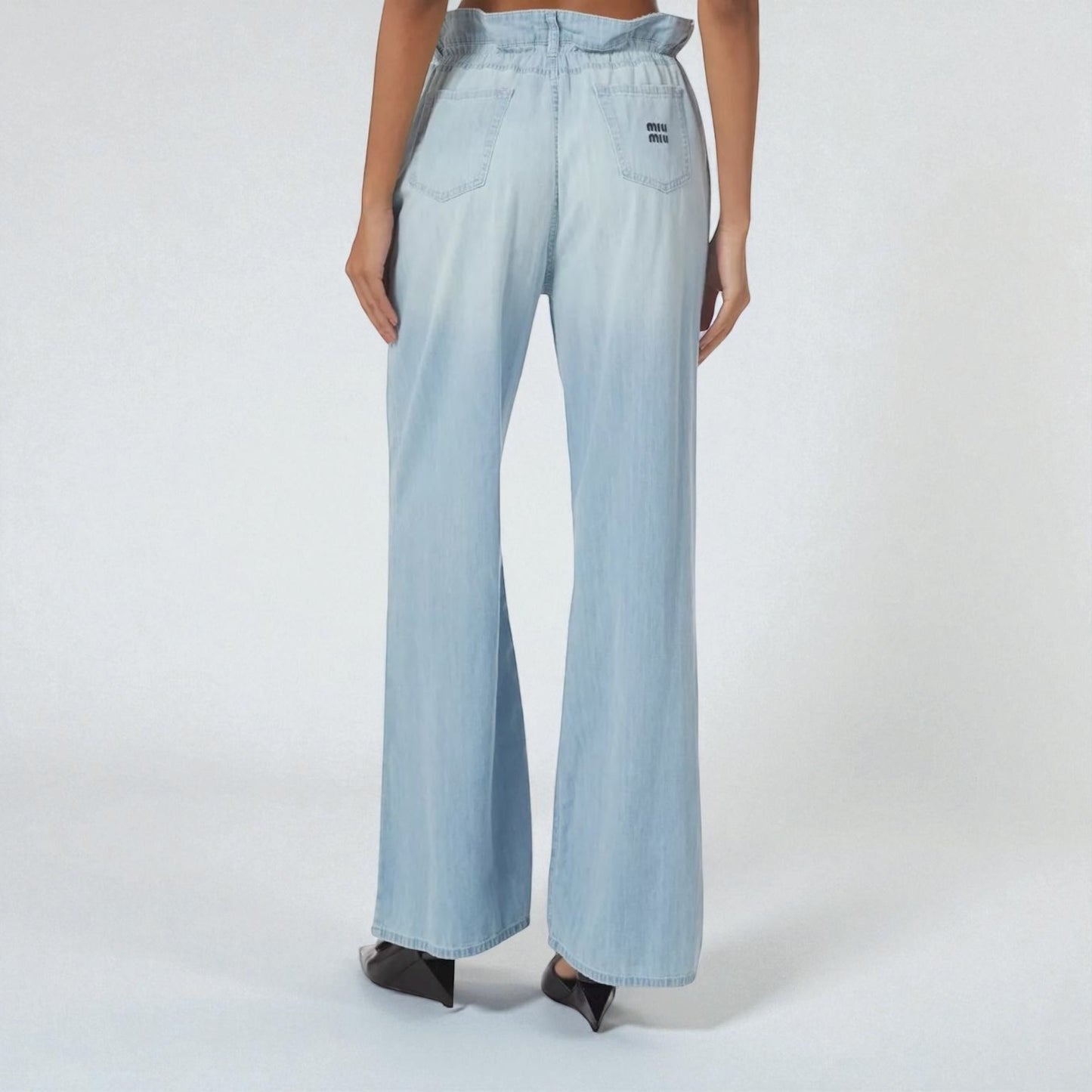 Miu Miu Jeans a gamba larga