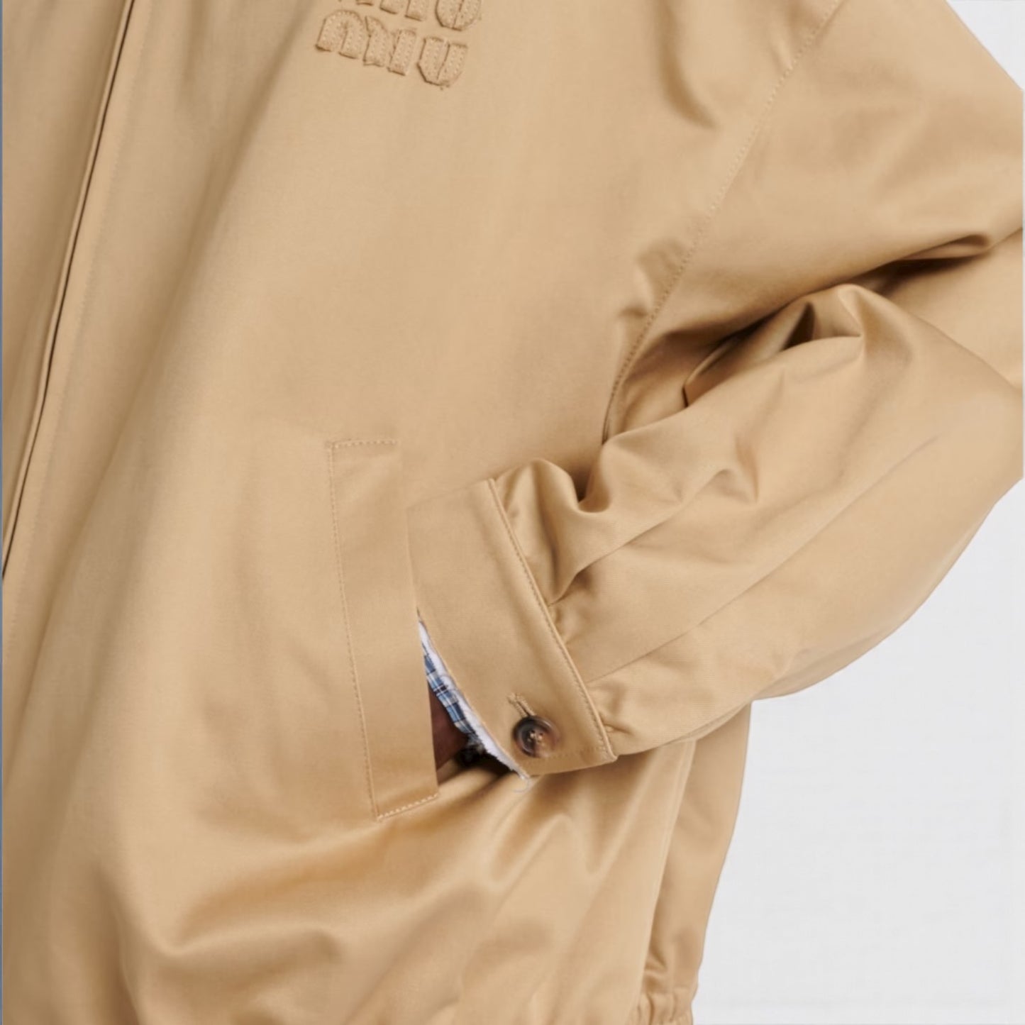 Miu Miu Giacca in cotone con colletto a quadri