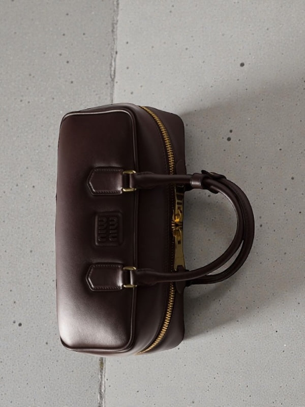 Miu Miu Arcadie Regular Bag in "Talco" Leather