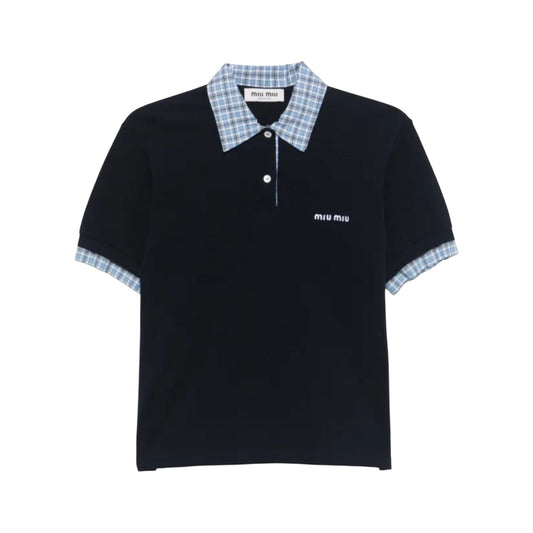 Miu Miu Checked Collar Polo