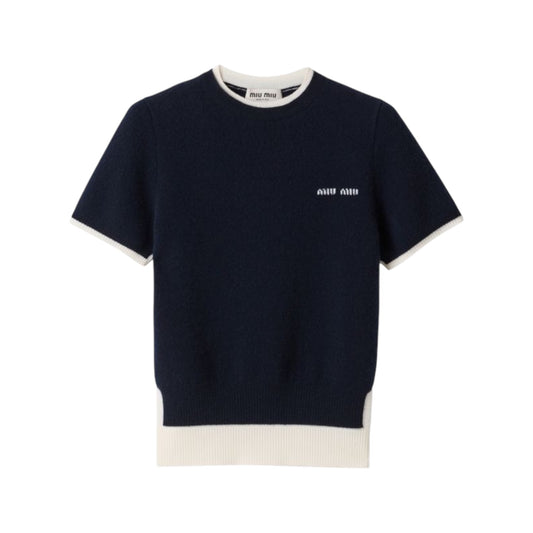 Miu Miu T-shirt in cachemere e lana