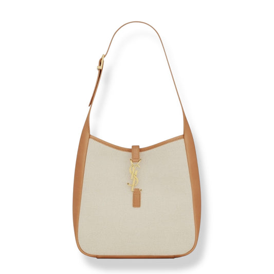 Saint Laurent Le 5 à 7 Small ecrù e cammello