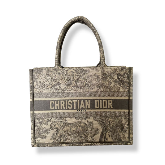 Dior Book Tote Medium Gray and Beige