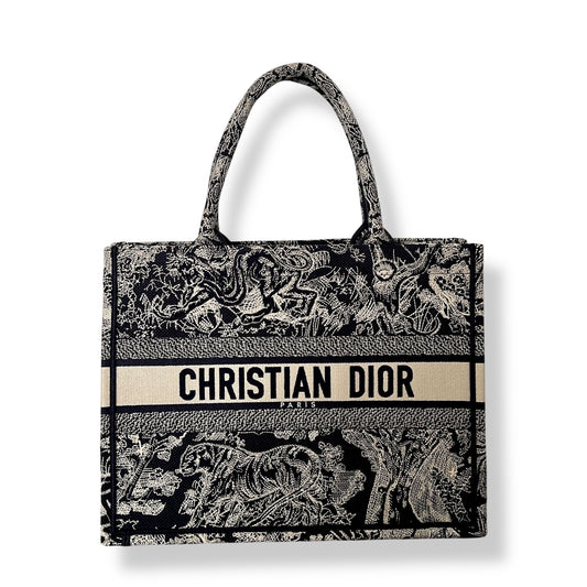 Dior Book Tote Medium Blue and Ecru