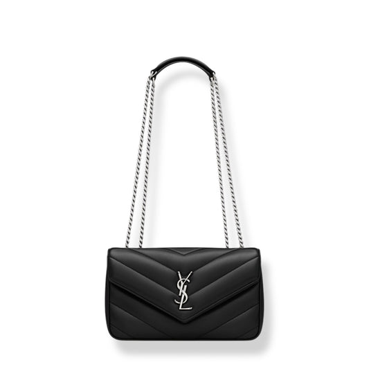 Saint Laurent Loulou small nera con finiture argento