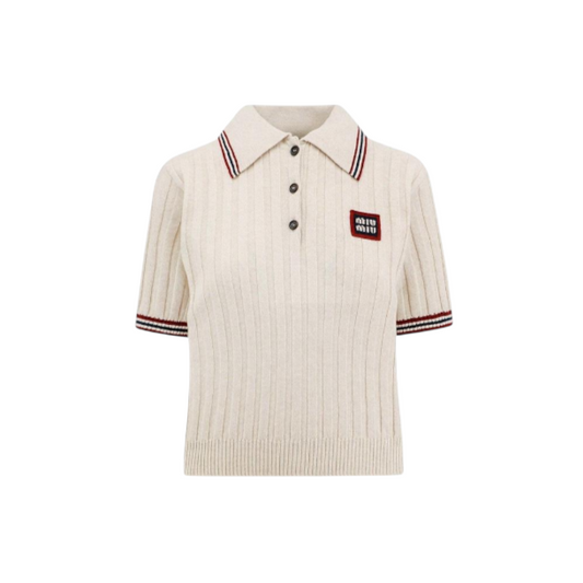 Miu Miu Ribbed Cashmere Polo