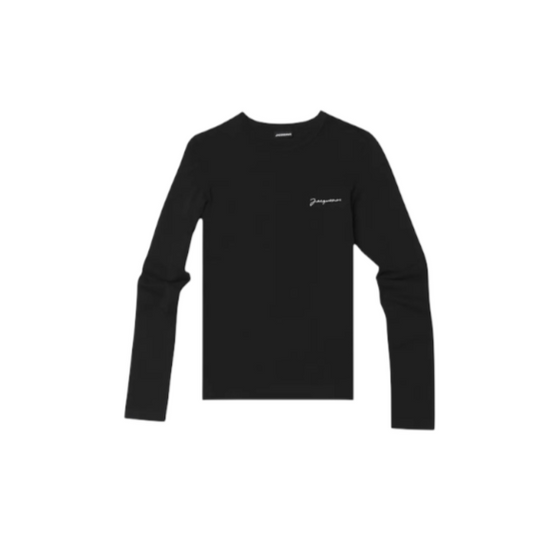 Jacquemus T-shirt Nera Manica lunga