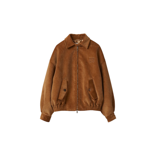 Miu Miu - Brown velvet bomber jacket