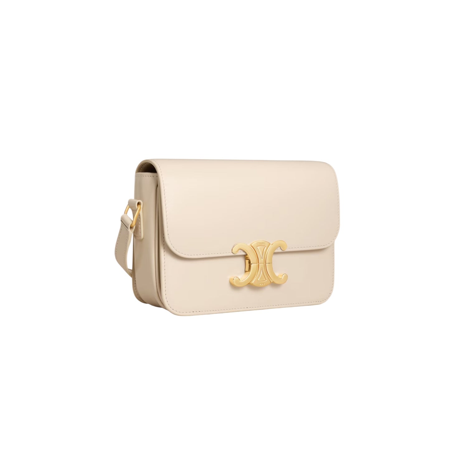 Celine Triomphe Classique Beige in pelle di vitello lucida