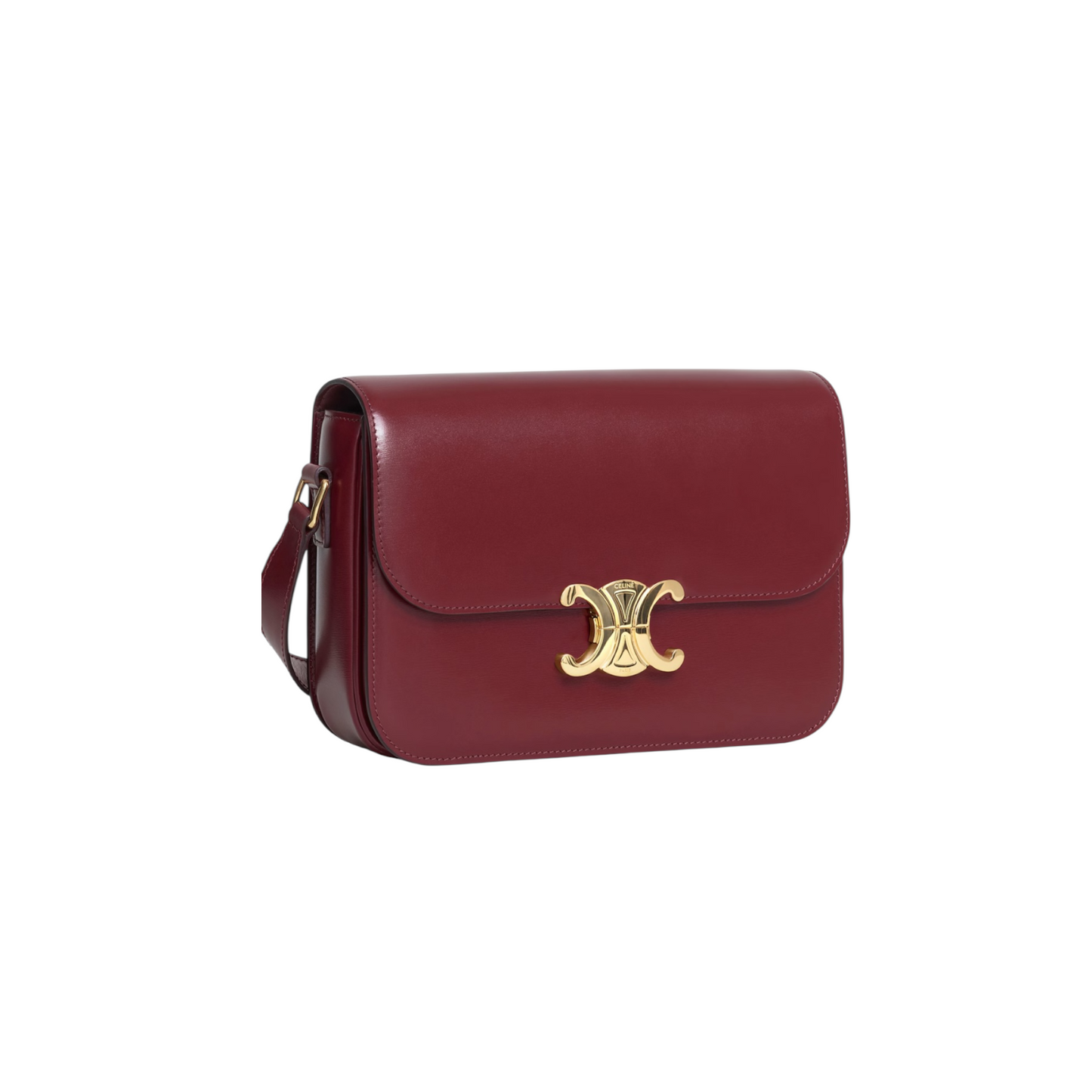 Celine Triomphe Classique Bordeaux in pelle di vitello lucida