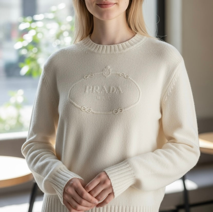 Prada Maglia Girocollo in Lana Cashmere