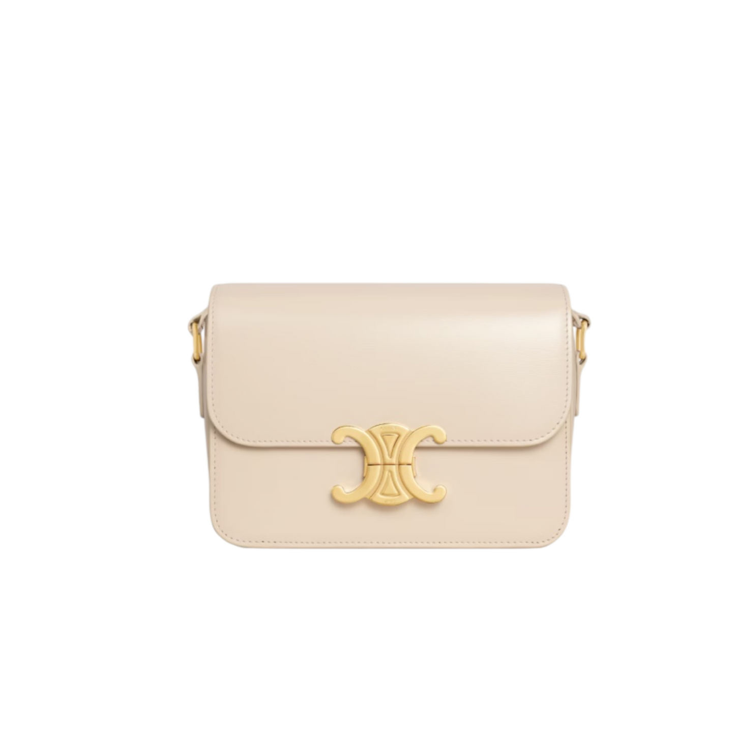 Celine Triomphe Classique Beige in pelle di vitello lucida
