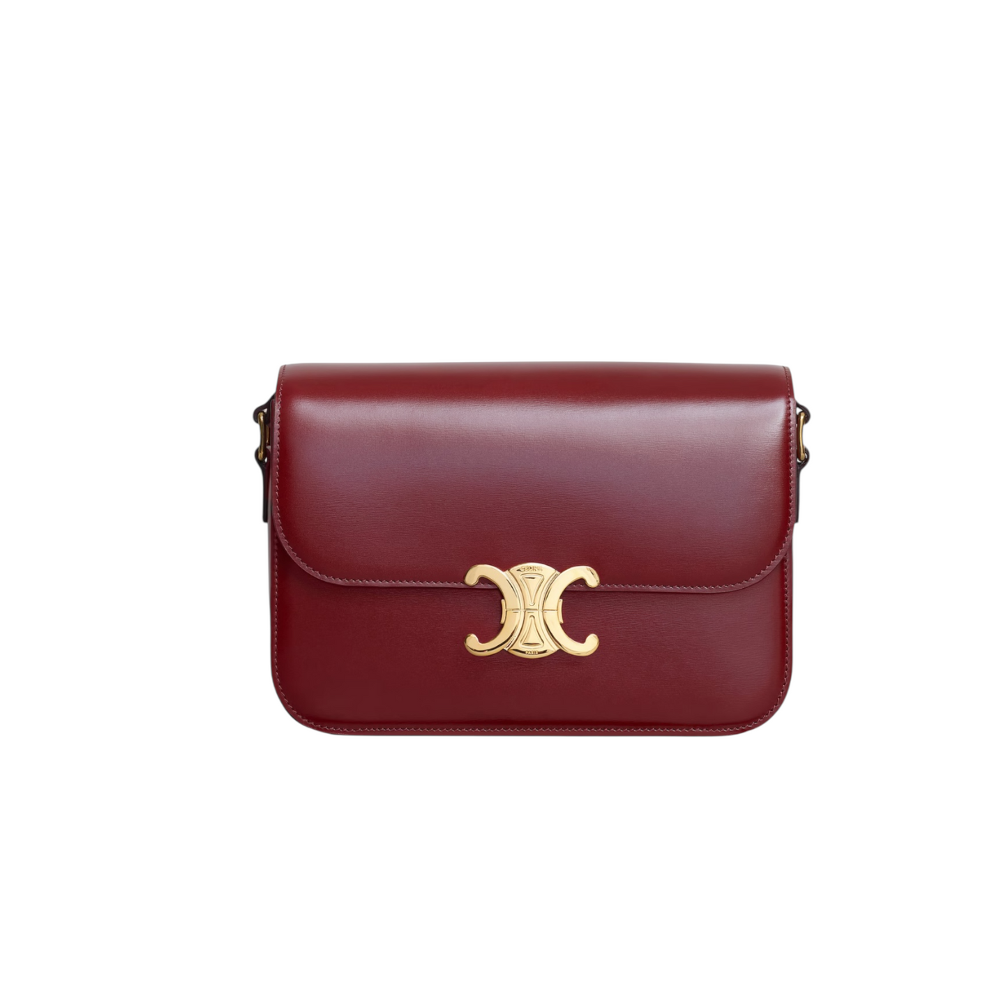Celine Triomphe Classique Bordeaux in pelle di vitello lucida