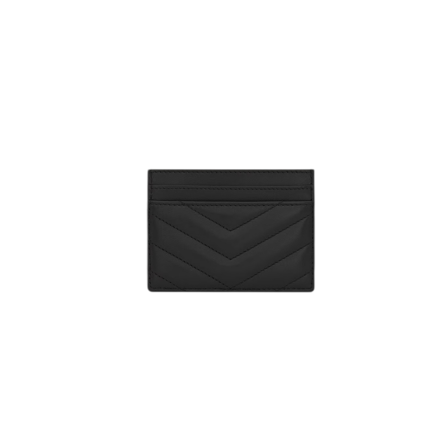 Saint Laurent Portacarte Nero con Logo in Oro