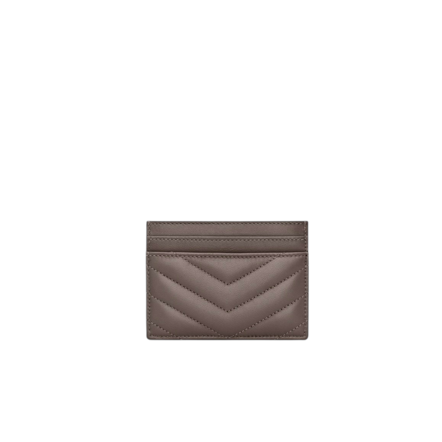 Saint Laurent Portacarte Grigio con Logo in Oro
