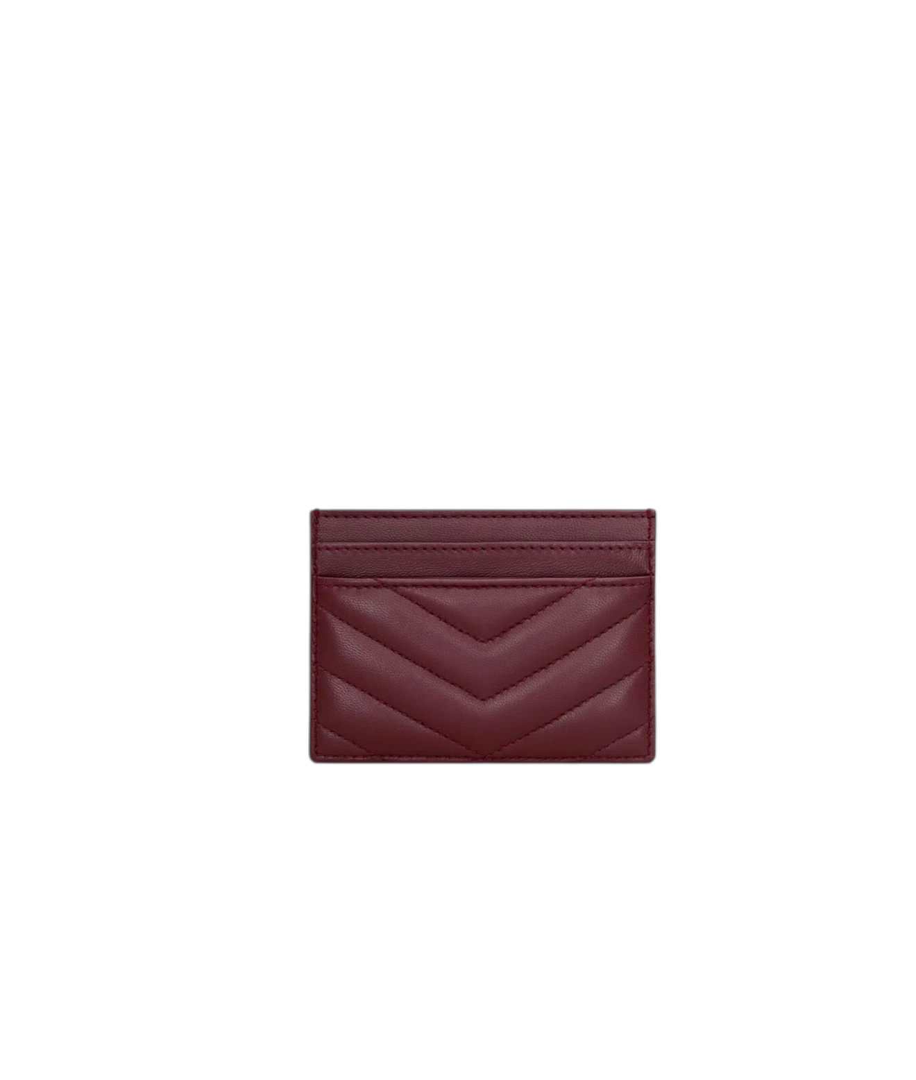 Saint Laurent Portacarte Bordeaux con Logo in Oro